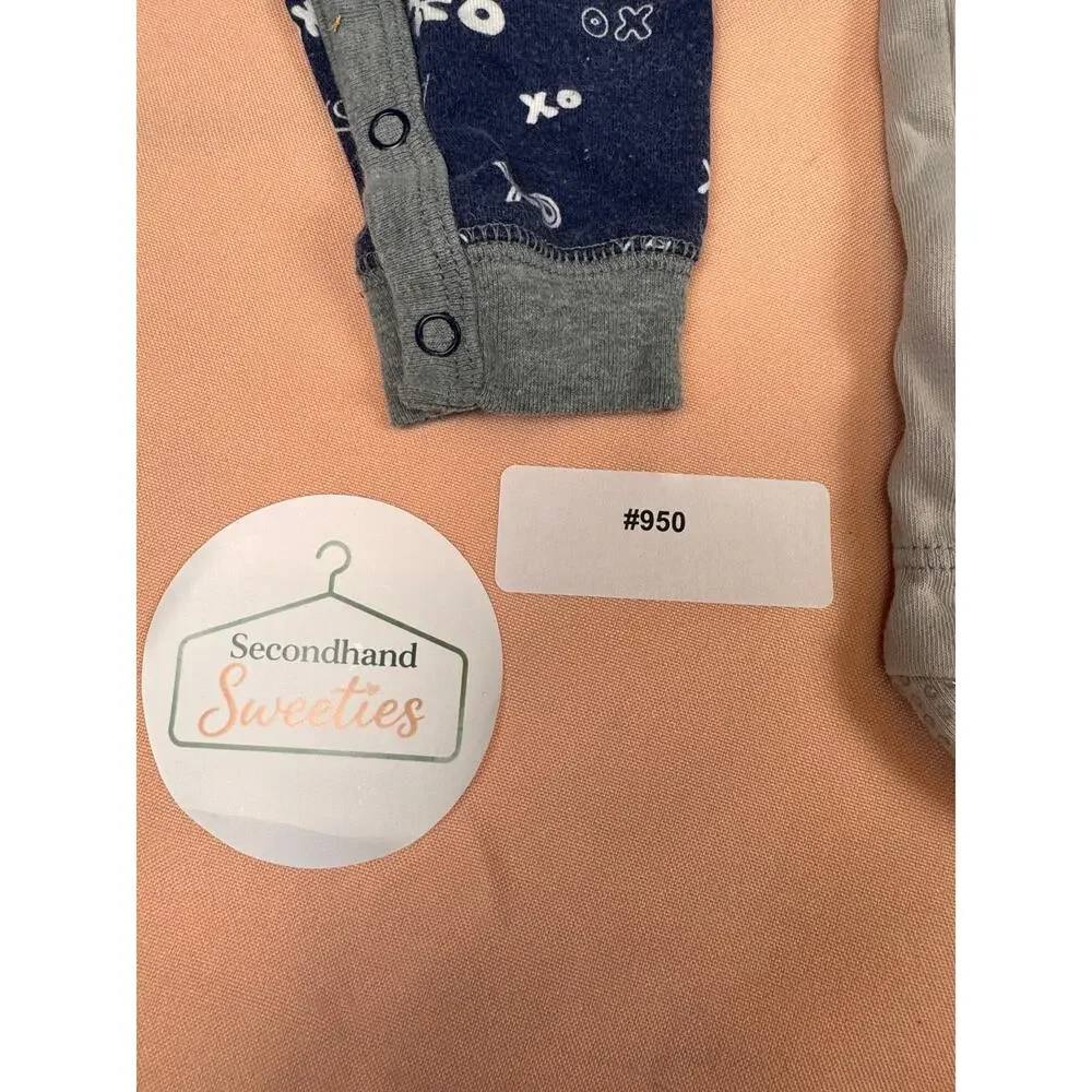 Baby Boy Newborn Sleepers Bundle 7 Pc Footed Pajamas Hooded Romper Lot SKU #950